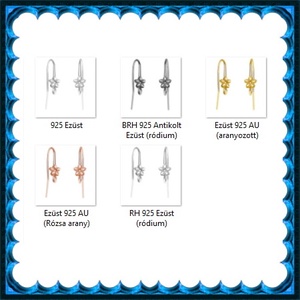  925-ös sterling ezüst ékszerkellék: fülbevalóalap akasztós EFK A 73-2 - kellékek & szerszámok - ékszerkellék - fülbevaló alap - Meska.hu