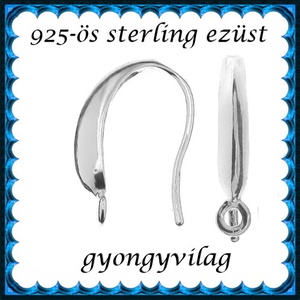  925-ös sterling ezüst ékszerkellék: fülbevalóalap akasztós EFK A 93-2 - Meska.hu