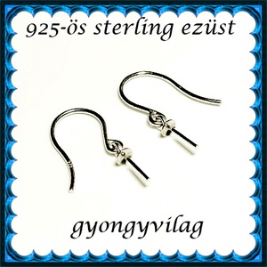  925-ös sterling ezüst ékszerkellék: fülbevalóalap akasztós EFK A 95 - Meska.hu