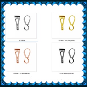 925-ös sterling ezüst ékszerkellék: medáltartó, medálkapocs EMT 46g - kellékek & szerszámok - ékszerkellék - medáltartó, medálkapocs - Meska.hu