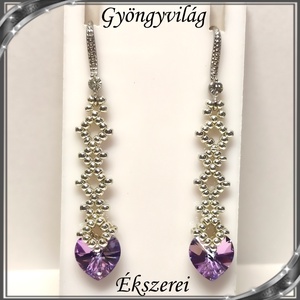 Ékszerek-fülbevalók: Swarovski kristály fülbevaló 10-es szív SF-SW 01-1 lt.vitrail - Meska.hu