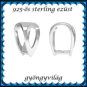 925-ös sterling ezüst ékszerkellék: medáltartó, medálkapocs EMK 118, Kellékek & szerszámok, Gyöngyfűzés kellékek, Egyéb alkatrész, Ékszerkészítés, MESKA