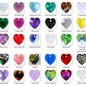 Swarovski kristály medál: SWM szív (6228) 10mm-es AB  több színben - Meska.hu