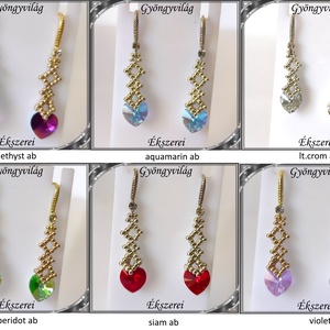 Ékszerek-fülbevalók: Swarovski kristály fülbevaló 10-es szív SF-SW 01 R 18K több szinben  - Meska.hu