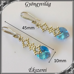 Ékszerek-fülbevalók: Swarovski kristály fülbevaló 10-es szív SF-SW 01 R 18K több szinben  - ékszer - fülbevaló - lógó fülbevaló - Meska.hu