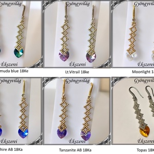 Ékszerek-fülbevalók: Swarovski kristály fülbevaló 10-es szív SF-SW 01-1 18K több szinben, Ékszer, Fülbevaló, Lógó fülbevaló, Ékszerkészítés, Gyöngyfűzés, gyöngyhímzés, MESKA