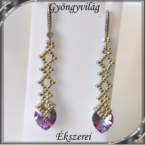 Ékszerek-fülbevalók: Swarovski kristály fülbevaló 10-es szív SF-SW 01-1 18K több szinben - ékszer - fülbevaló - lógó fülbevaló - Meska.hu