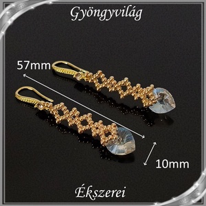 Ékszerek-fülbevalók: Swarovski kristály fülbevaló 10-es szív SF-SW 01-1 18K több szinben - ékszer - fülbevaló - lógó fülbevaló - Meska.hu