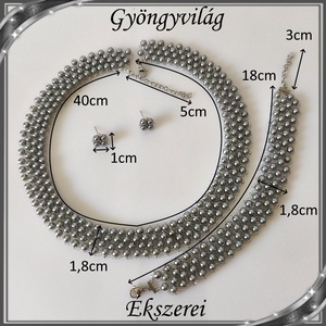 Ékszerek-szettek: Esküvői, menyasszonyi, alkalmi ékszer szett,  SSZ-ÜGY007 02 ÜT  szürke - esküvő - ékszer - ékszerszett - Meska.hu