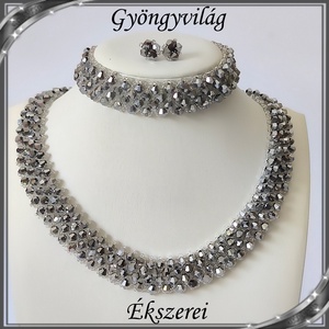 Ékszerek-szettek: Esküvői, menyasszonyi, alkalmi ékszer szett,  SSZ-ÜGY007 01 BI  sötét crom - Meska.hu