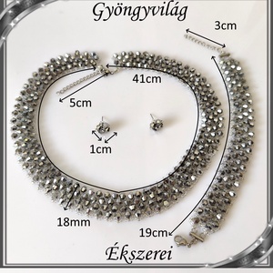 Ékszerek-szettek: Esküvői, menyasszonyi, alkalmi ékszer szett,  SSZ-ÜGY007 01 BI  sötét crom - esküvő - ékszer - ékszerszett - Meska.hu