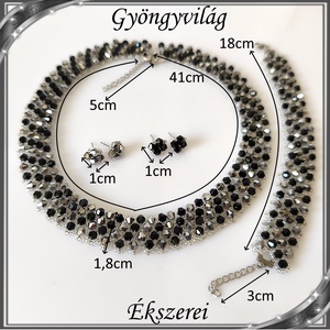 Ékszerek-szettek: Esküvői, menyasszonyi, alkalmi ékszer szett,  SSZ-ÜGY007 01 BI  sötét crom-fekete - esküvő - ékszer - ékszerszett - Meska.hu