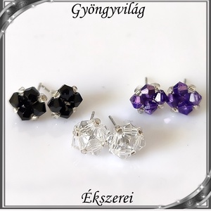Ékszerek-szettek: Esküvői, menyasszonyi, alkalmi ékszer szett,  SSZ-ÜGY007 01 BI  clear-lila-fekete - esküvő - ékszer - ékszerszett - Meska.hu