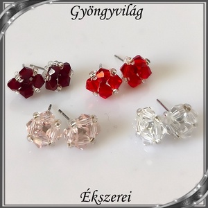 Ékszerek-szettek: Esküvői, menyasszonyi, alkalmi ékszer szett,  SSZ-ÜGY007 01 BI  clear-rózsaszín-piros-sötét piros - esküvő - ékszer - ékszerszett - Meska.hu