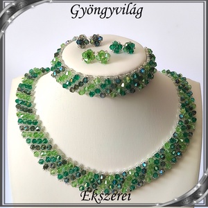 Ékszerek-szettek: Esküvői, menyasszonyi, alkalmi ékszer szett,  SSZ-ÜGY007 01 BI  zöld - Meska.hu