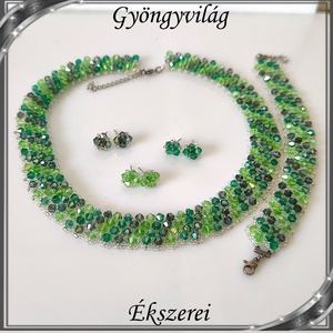 Ékszerek-szettek: Esküvői, menyasszonyi, alkalmi ékszer szett,  SSZ-ÜGY007 01 BI  zöld - esküvő - ékszer - ékszerszett - Meska.hu