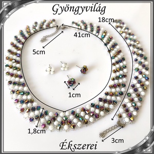 Ékszerek-szettek: Esküvői, menyasszonyi, alkalmi ékszer szett,  SSZ-ÜGY007 01 BI  fehér-multicolor - esküvő - ékszer - ékszerszett - Meska.hu