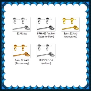 925-ös sterling ezüst ékszerkellék: fülbevaló kapocs, bedugós EFK B 01-1-3g - kellékek & szerszámok - ékszerkellék - fülbevaló kapocs - Meska.hu