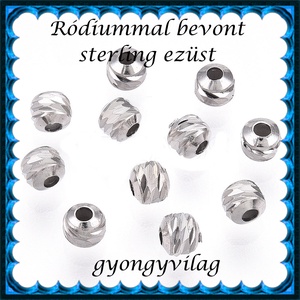 925-ös sterling ezüst ékszerkellék: köztes / gyöngy / dísz EKÖ 106r   2db / csomag - Meska.hu