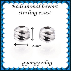 925-ös sterling ezüst ékszerkellék: köztes / gyöngy / dísz EKÖ 106r   2db / csomag - kellékek & szerszámok - gyöngyfűzés kellékek - egyéb alkatrész - Meska.hu