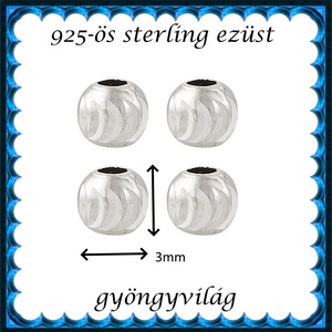 925-ös sterling ezüst ékszerkellék: köztes/gyöngy/díszitőelem  EKÖ 107 2db/csomag - kellékek & szerszámok - gyöngyfűzés kellékek - fém köztesek - Meska.hu