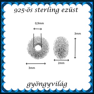 925-ös sterling ezüst ékszerkellék: köztes / gyöngy / dísz EKÖ 102-3  - kellékek & szerszámok - gyöngyfűzés kellékek - fém köztesek - Meska.hu