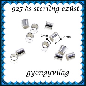 925-ös sterling ezüst ékszerkellék: köztes / gyöngy / dísz  EKÖ 19 1,5x2  10db/cs - kellékek & szerszámok - gyöngyfűzés kellékek - fém köztesek - Meska.hu