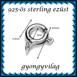 925-ös sterling ezüst ékszerkellék: lánckapocs / 1soros lánckapocs ELK 1S 12-1-8,5e - kellékek & szerszámok - gyöngyfűzés kellékek - egyéb alkatrész - Meska.hu