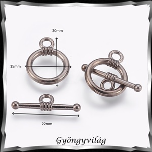 Ékszerkellék: lánckapocs BLK-T04 T kapocs Akril/fémmentes  4 szett/csomag - kellékek & szerszámok - gyöngyfűzés kellékek - egyéb alkatrész - Meska.hu