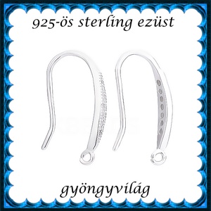 925-ös sterling ezüst ékszerkellék: fülbevaló kapocs, akasztós EFK A 106r - kellékek & szerszámok - ékszerkellék - fülbevaló kapocs - Meska.hu