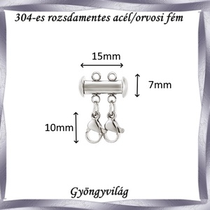 304 Nemes acél ékszerkellék: lánckapocs NALK 13-2 1db/ csomag - kellékek & szerszámok - ékszerkellék - nyaklánc kapocs - Meska.hu