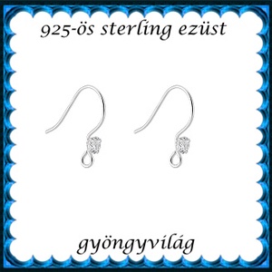 925-ös sterling ezüst ékszerkellék: fülbevaló kapocs, akasztós EFK A 107e - Meska.hu