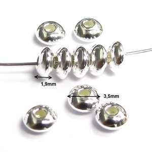 925-ös sterling ezüst ékszerkellék: köztes / gyöngy / dísz EKÖ 6-3,5 4db/cs - kellékek & szerszámok - gyöngyfűzés kellékek - fém köztesek - Meska.hu