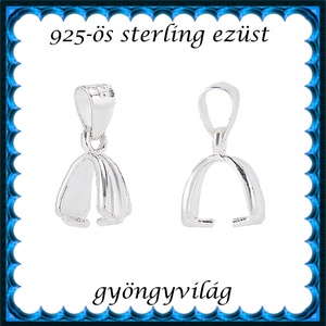 925-ös sterling ezüst ékszerkellék: medáltartó, medálkapocs EMK 119-8e, Kellékek & szerszámok, Ékszerkellék, Medáltartó, medálkapocs, Ékszerkészítés, Ékszerkészítés, MESKA
