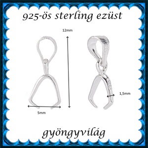 925-ös sterling ezüst ékszerkellék: medáltartó, medálkapocs EMK 127e - kellékek & szerszámok - ékszerkellék - medáltartó, medálkapocs - Meska.hu