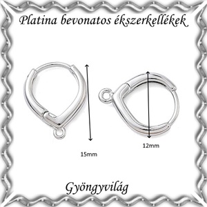 Platinával bevont ékszerkellék: fülbevalóalap PBFK 02 - kellékek & szerszámok - ékszerkellék - fülbevaló alap - Meska.hu