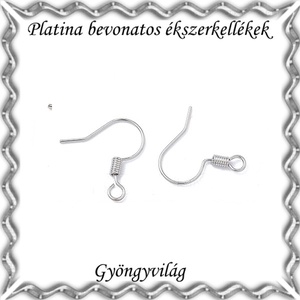 Platinával bevont ékszerkellék: fülbevalóalap PBFK 03  3 pár/csomag - Meska.hu