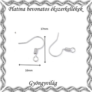 Platinával bevont ékszerkellék: fülbevalóalap PBFK 03  3 pár/csomag - kellékek & szerszámok - ékszerkellék - fülbevaló alap - Meska.hu