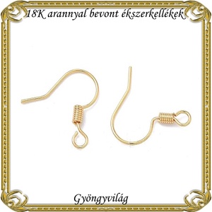 18K arannyal bevont ékszerkellék: fülbevalóalap  ABFK 05 3pár / csomag - kellékek & szerszámok - ékszerkellék - fülbevaló alap - Meska.hu