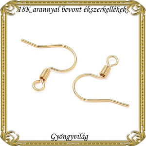 18K arannyal bevont ékszerkellék: fülbevalóalap  ABFK 05 3pár / csomag - kellékek & szerszámok - ékszerkellék - fülbevaló alap - Meska.hu