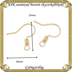 18K arannyal bevont ékszerkellék: fülbevalóalap  ABFK 05 3pár / csomag - kellékek & szerszámok - ékszerkellék - fülbevaló alap - Meska.hu