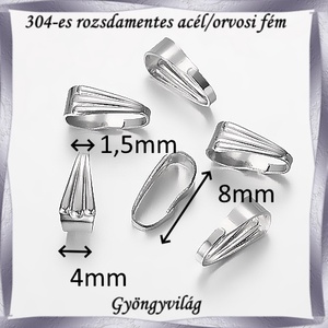 Nemes acél ékszerkellék: Medálkapocs NAMK 06 10db/cs - kellékek & szerszámok - ékszerkellék - medáltartó, medálkapocs - Meska.hu