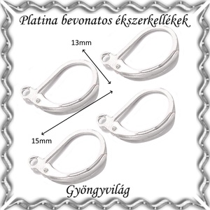 Platinával bevont ékszerkellék: fülbevalóalap PBFK 04 - kellékek & szerszámok - ékszerkellék - fülbevaló alap - Meska.hu