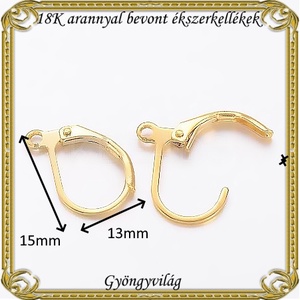 18K arannyal bevont ékszerkellék: fülbevalóalap  ABFK 07  2pár / csomag - kellékek & szerszámok - ékszerkellék - fülbevaló alap - Meska.hu