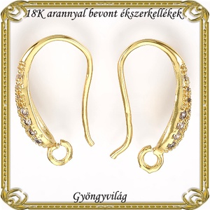 18K arannyal bevont ékszerkellék: fülbevalóalap  ABFK 08 - Meska.hu