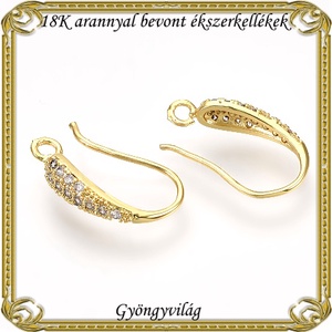 18K arannyal bevont ékszerkellék: fülbevalóalap  ABFK 08 - kellékek & szerszámok - ékszerkellék - fülbevaló alap - Meska.hu