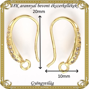 18K arannyal bevont ékszerkellék: fülbevalóalap  ABFK 08 - kellékek & szerszámok - ékszerkellék - fülbevaló alap - Meska.hu