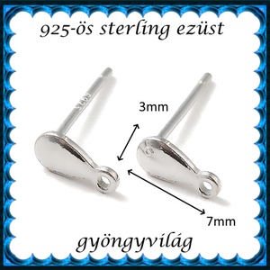 925-ös sterling ezüst ékszerkellék: fülbevaló kapocs, bedugós EFK B 68 - kellékek & szerszámok - ékszerkellék - fülbevaló kapocs - Meska.hu