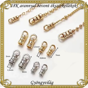 18K arannyal bevont ékszerkellék: láncvég ABLK 03 több méretbe és szinben - kellékek & szerszámok - gyöngyfűzés kellékek - egyéb alkatrész - Meska.hu