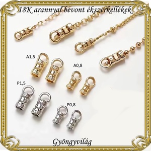 18K arannyal bevont ékszerkellék: láncvég ABLK 03 több méretbe és szinben - kellékek & szerszámok - gyöngyfűzés kellékek - egyéb alkatrész - Meska.hu